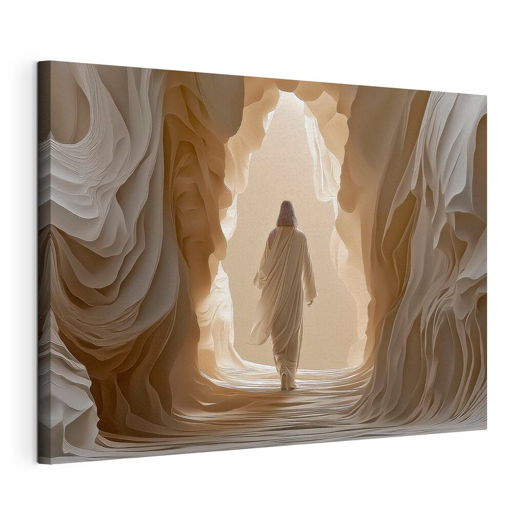 Person walking in a cave