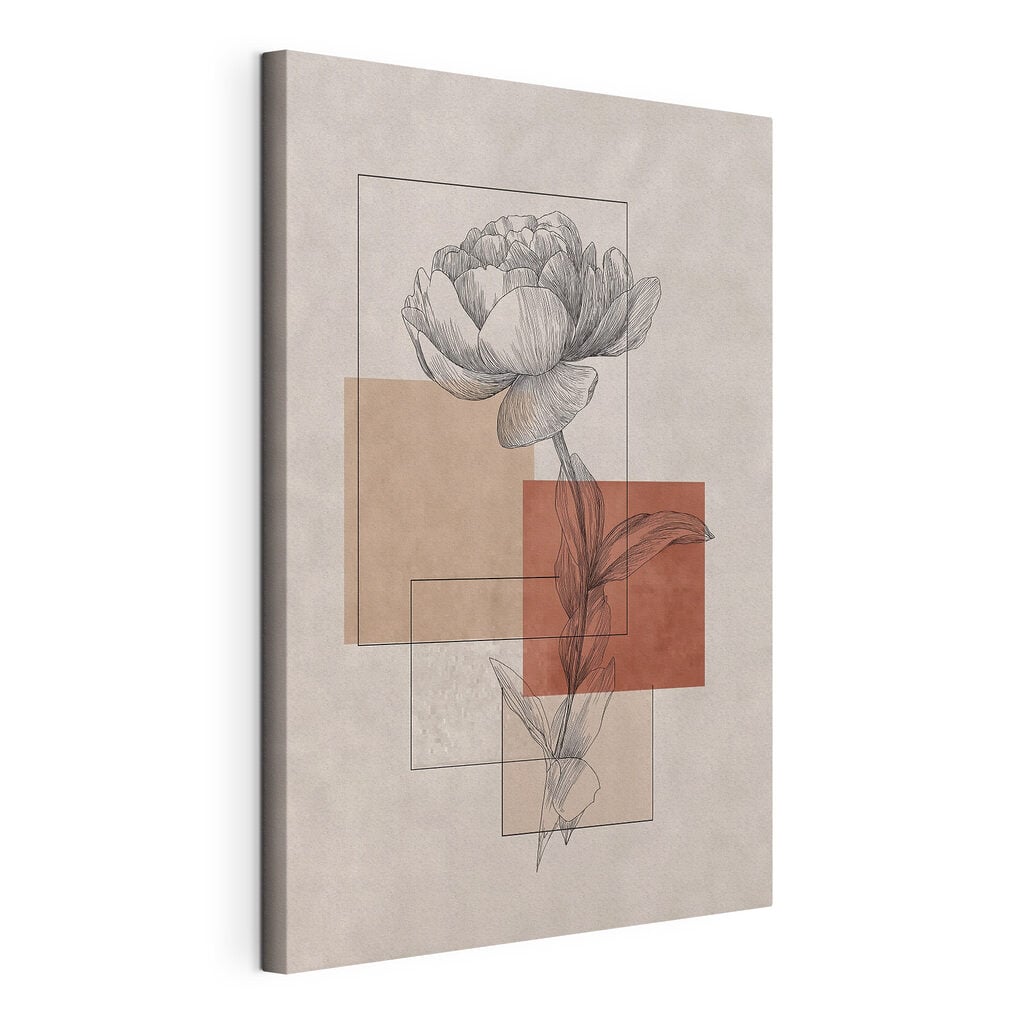 Flower with a leaf and square shapes