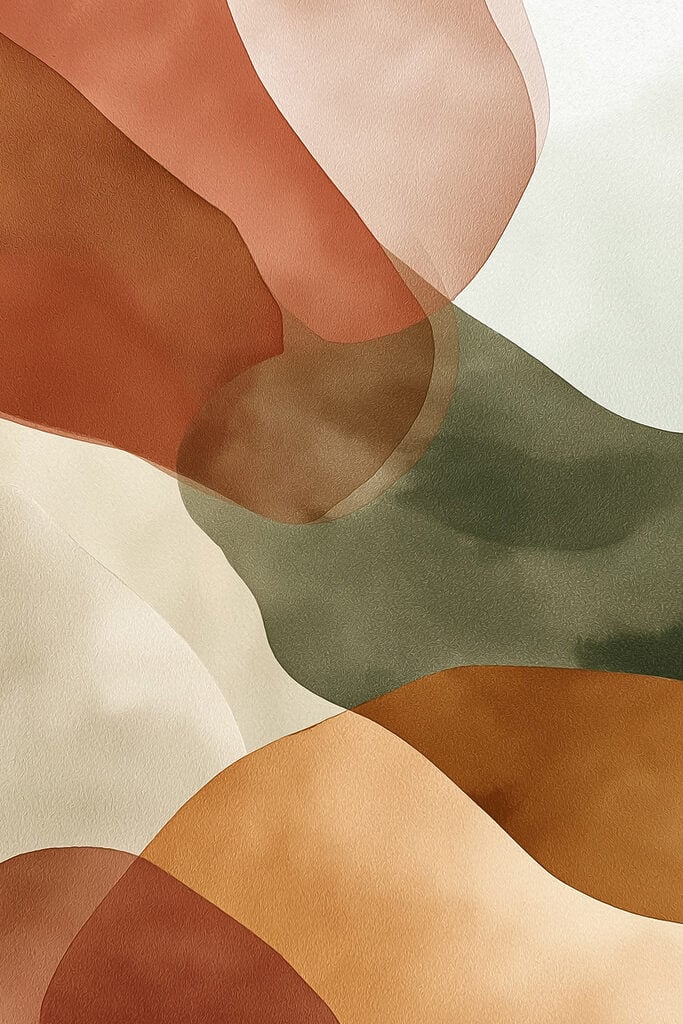 Flowing shapes in warm hues