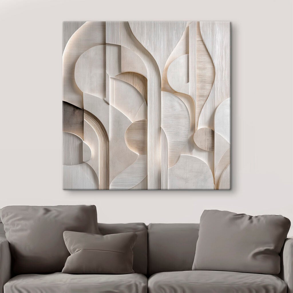 White wall with curved lines and curves
