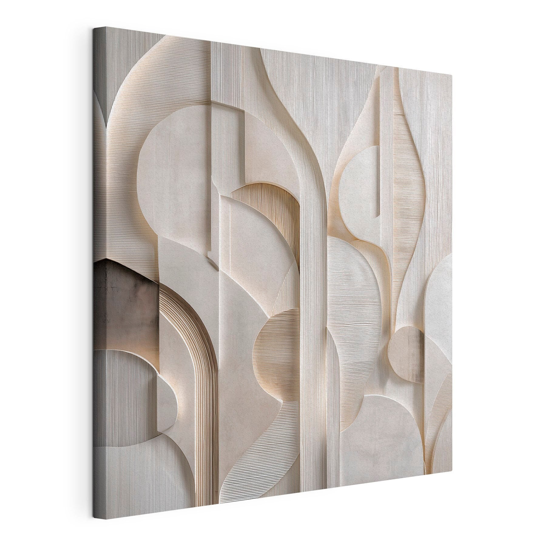 White wall with curved lines and curves